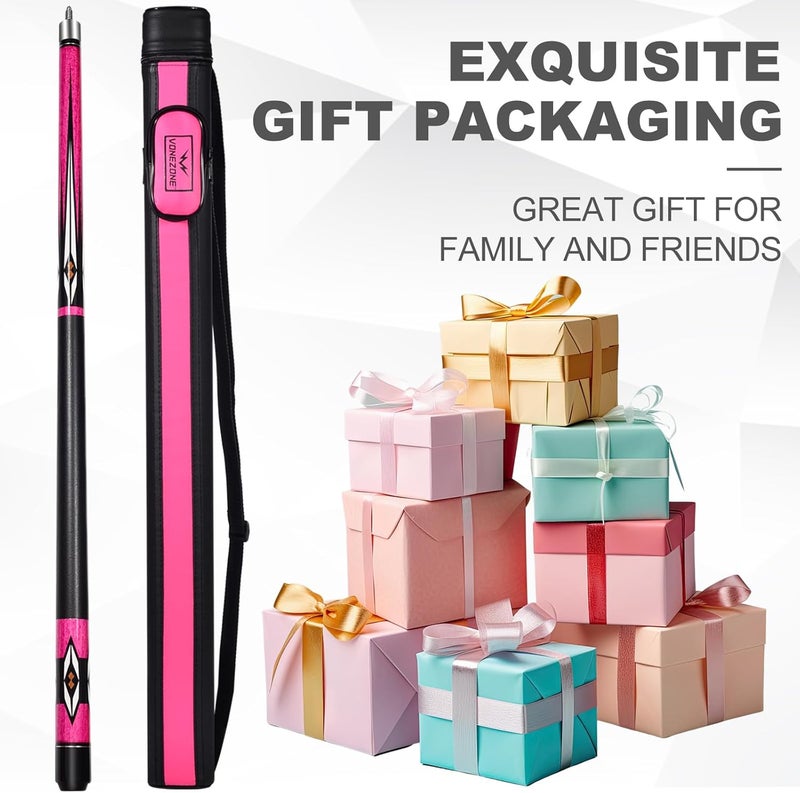vonezone Pool Cue Stick,Pro Cue with Hard Case,Pool Sticks for Adults,Womens Pool Cue,Pool Cues for Men,58inch 19-21oz Billiard Stick Pool Cue Set,Pink/Orange/Green - Image 4